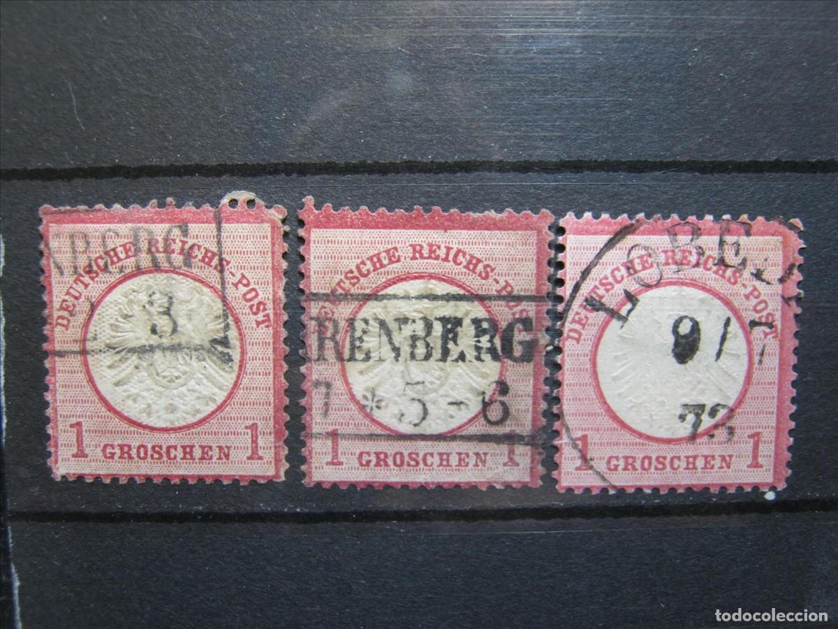 Sellos: ALEMANIA IMPERIO REICH 1872 YVERT 16 TRES EN USADO PERFECTOS.