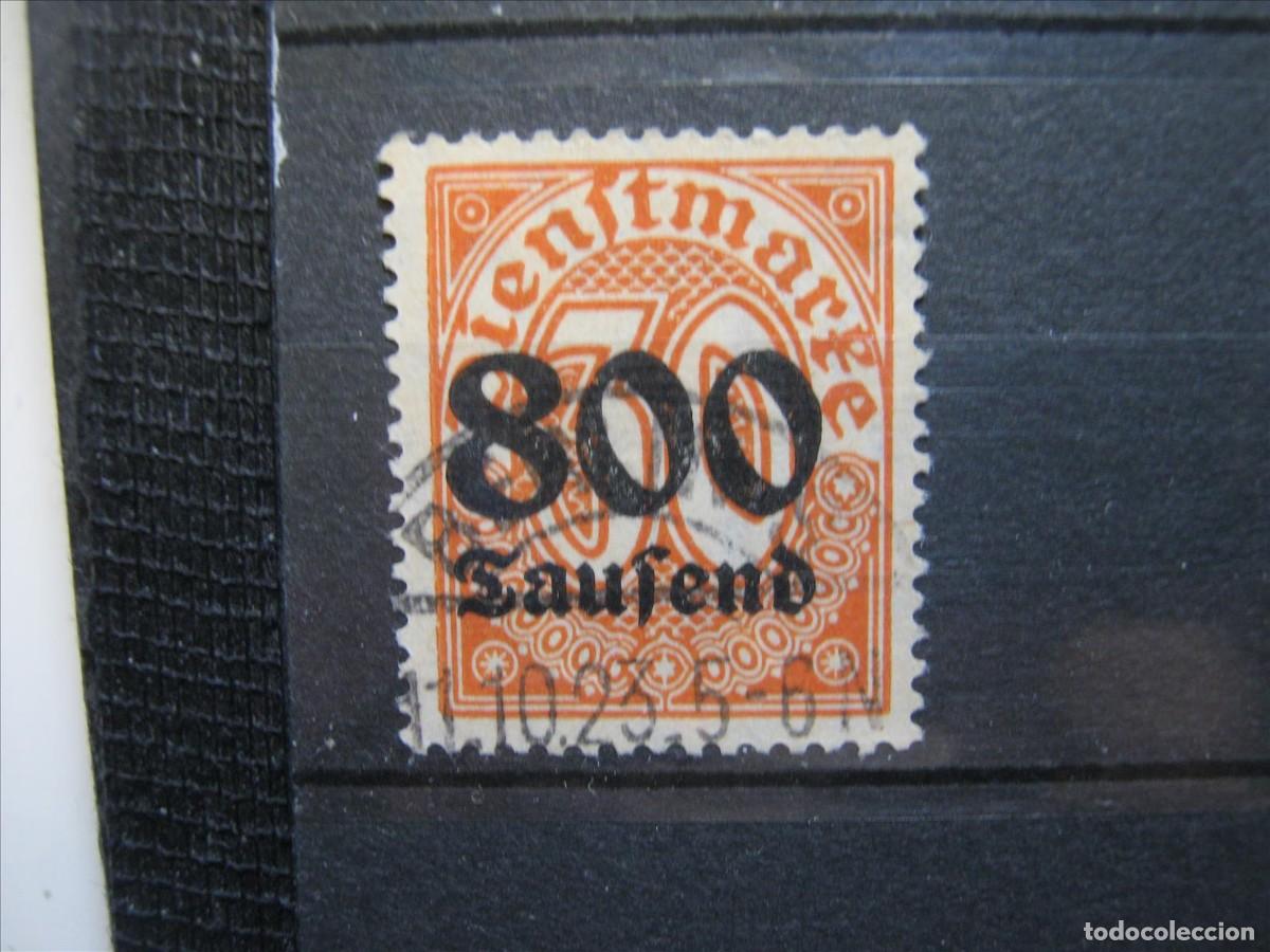 Sellos: ALEMANIA IMPERIO REICH 1923 SERVICIO MICHEL 95 Y VALOR 400&euro; MATASELLOS FALSO PARA COMPLETAR.
