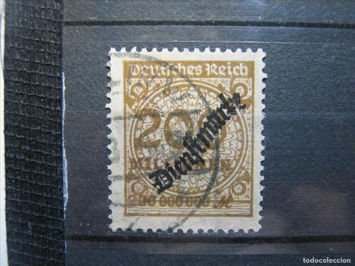 Timbres: ALEMANIA IMPERIO REICH 1923 SERVICIO MICHEL 83 USADO MATASELLOS FALSO PARA COMPLETAR.