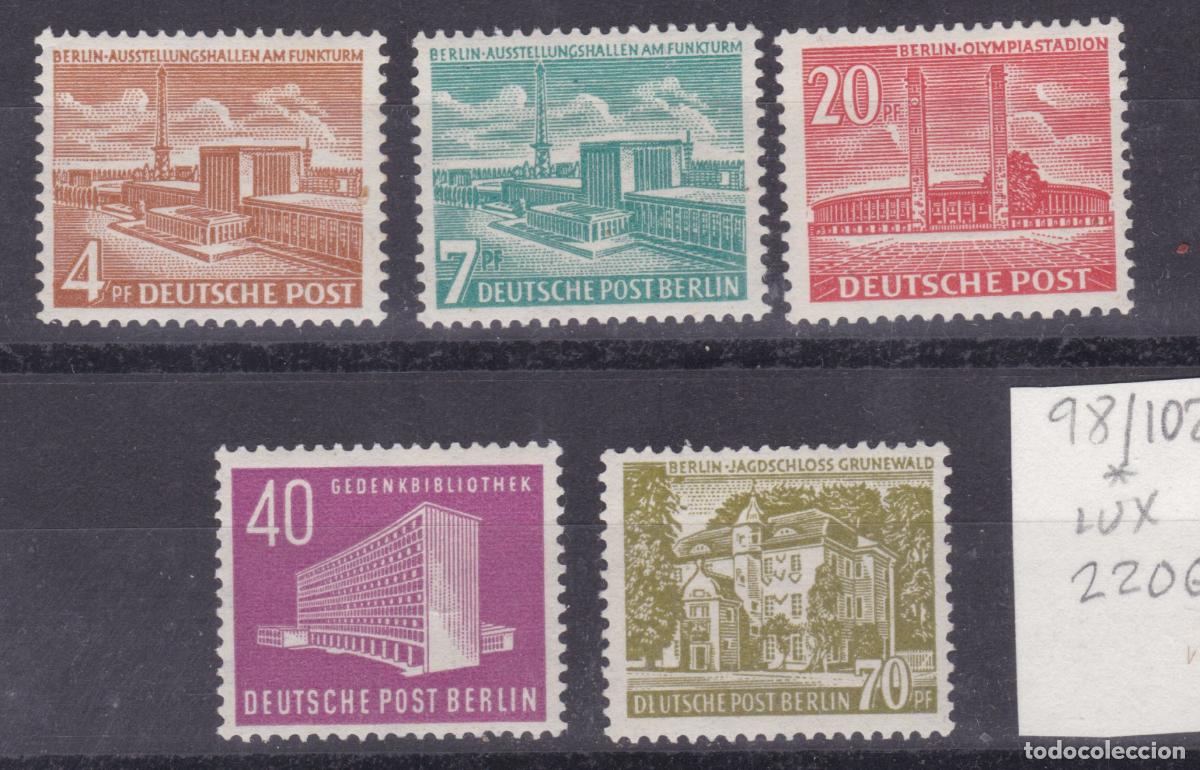 Sellos: AA20-ALEMANIA / BERLIN YT 98/102 * Ligera Se&ntilde;al Fijasellos . LUJO +220 euros