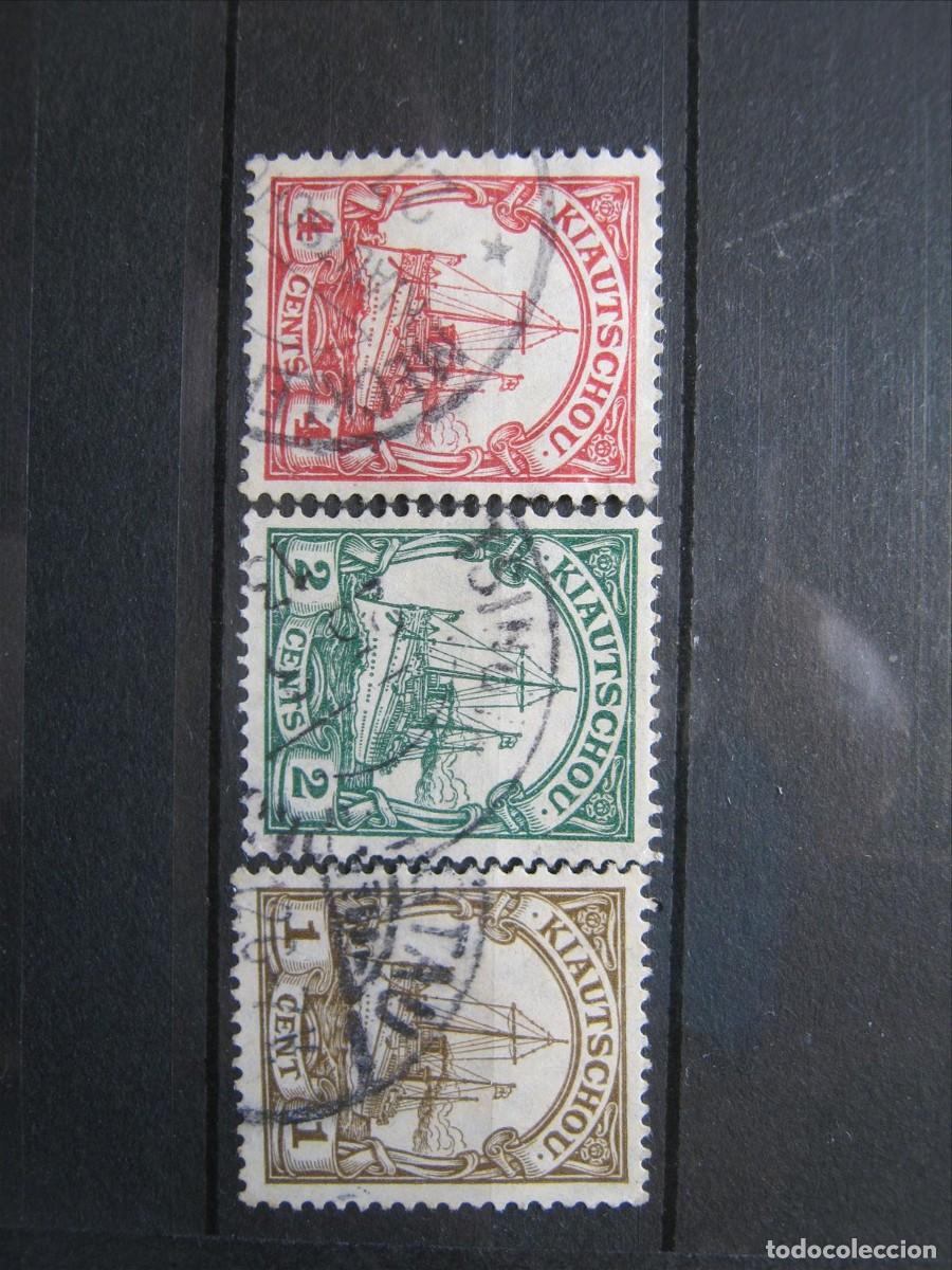 Timbres: ALEMANIA COLONIA KIAUTSCHOU 1905-11 YVERT 24, 25 Y 26 USADOS PERFECTOS.