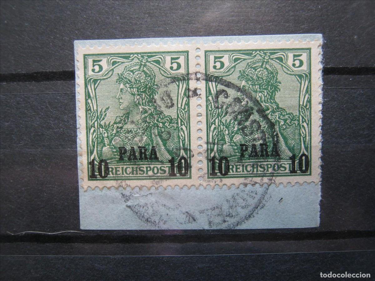 Francobolli: ALEMANIA COLONIA LEVANTE TURCO TURQU&Iacute;A 1900 YVERT 11 PAREJA USADOS CONSTANTINOPLA PERFECTOS.