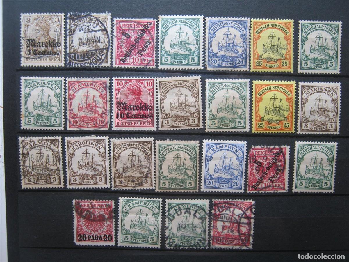 Francobolli: ALEMANIA COLONIAS LOTE CON FALTITAS: PUNTOS CLAROS, DIENTES CORTOS, PLIEGUECITOS,....