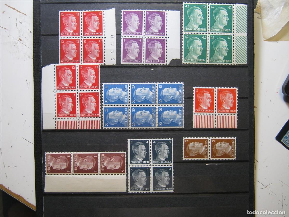 Francobolli: ALEMANIA IMPERIO REICH HITLER LOTE BLOQUES, ESQUINAS,... MNH** SIN CHARNELA LUJO.