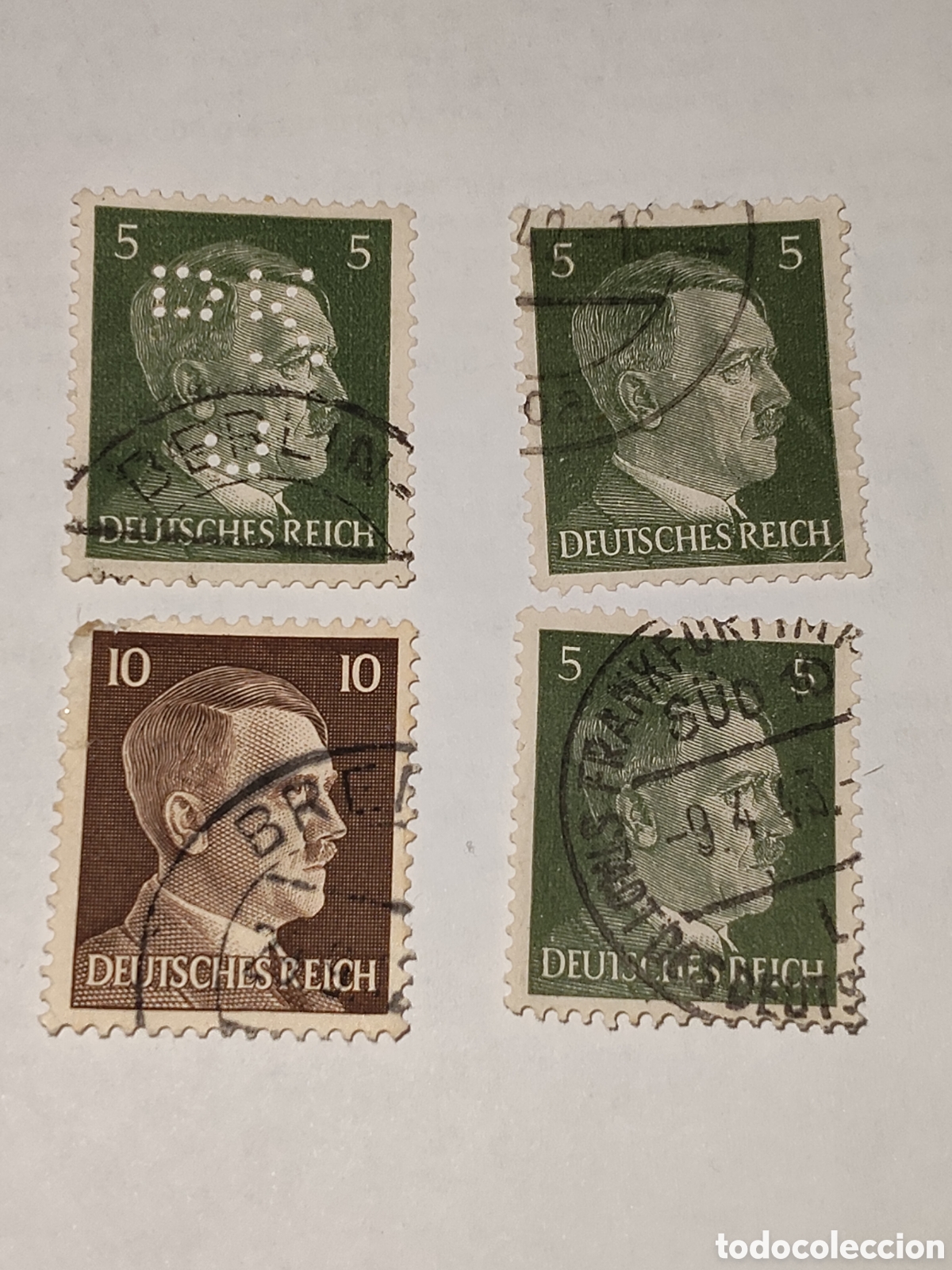 Sellos: 4 sellos alemanes Deutches Reich Adolfo Hitler 1941 usados