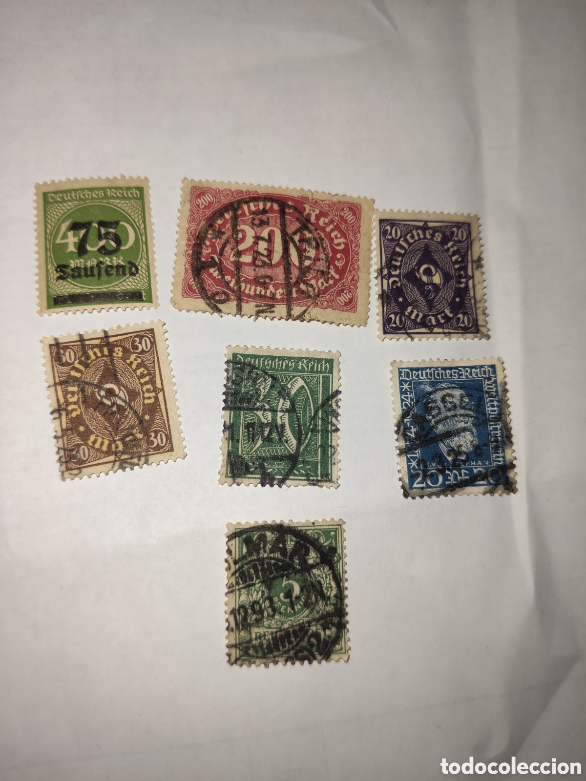 Sellos: 7 sellos variados Imperio aleman