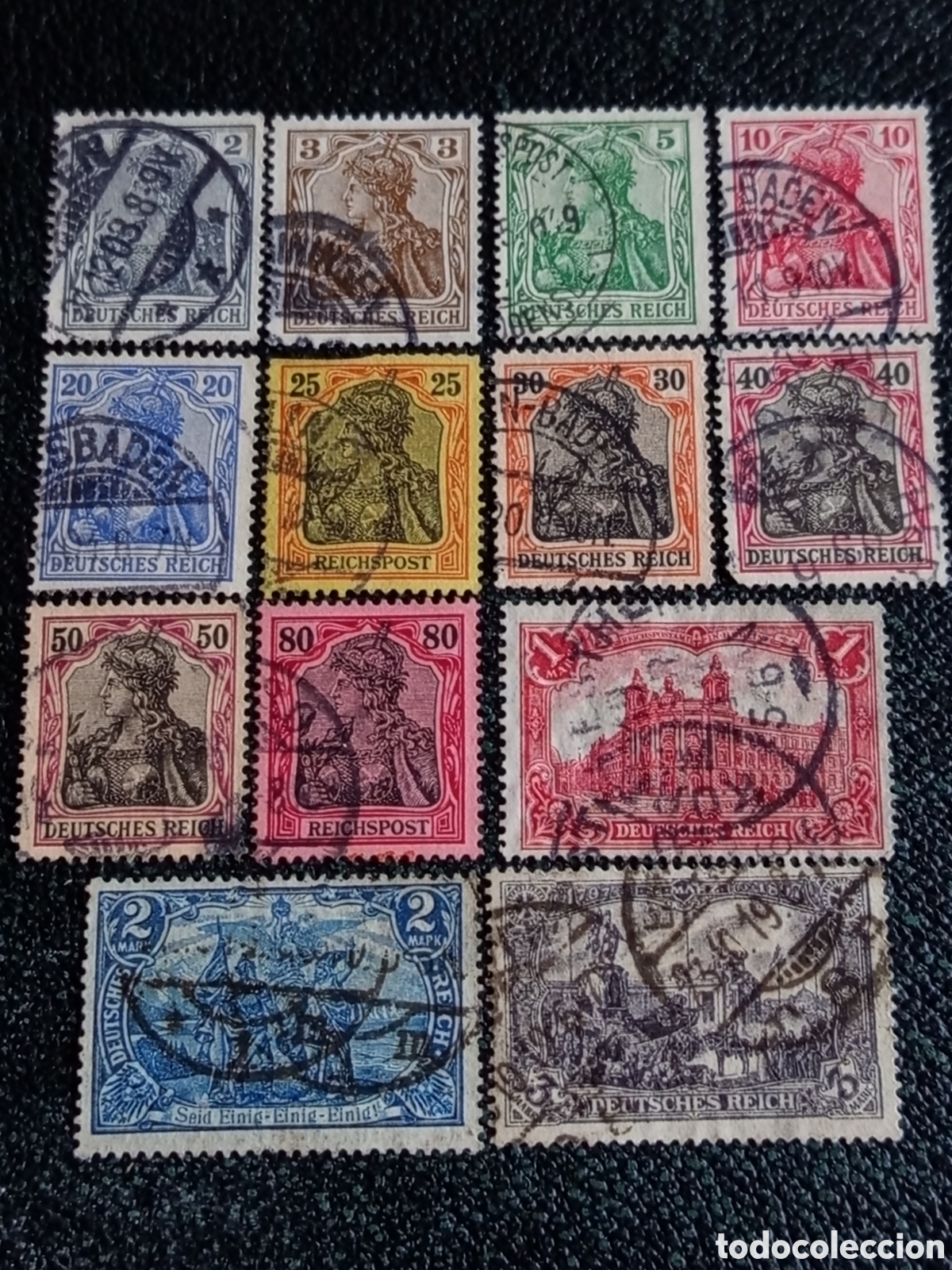 Sellos: Alemania 1900-20 Germania Lote 13 Sellos Usados Michel 53/97