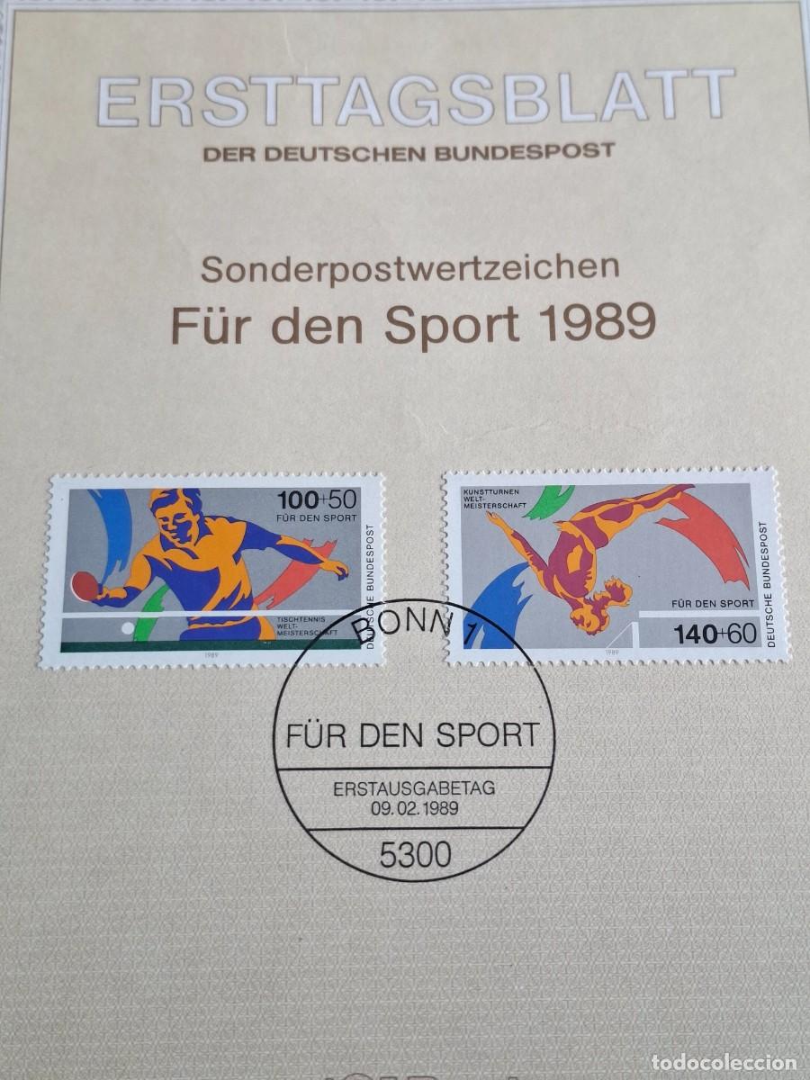Stamps: DOCUMENTO FILATELICO PRIMER DIA ETB ALEMANIA 1989 - DEPORTES
