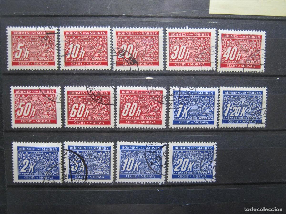 Francobolli: ALEMANIA OCUPACI&Oacute;N BOHEMIA Y MORAVIA 1939-40 TASAS YVERT 1/14 USADOS PERFECTOS.