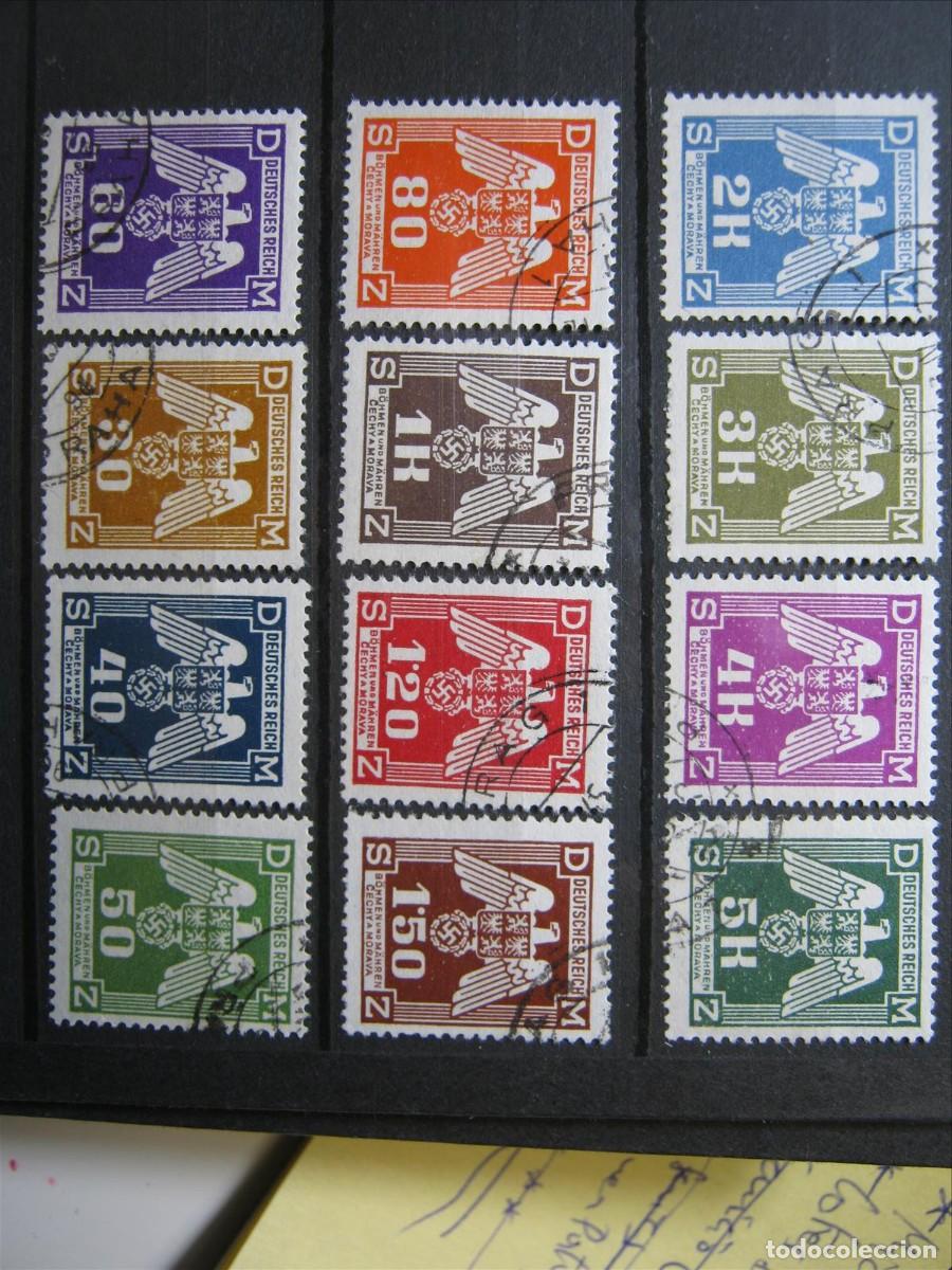Francobolli: ALEMANIA OCUPACI&Oacute;N BOHEMIA Y MORAVIA SERVICIO 1943 SERIE YVERT 13/24 USADOS PERFECTOS.