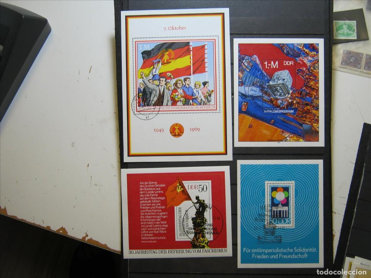 Selos: DDR ALEMANIA ORIENTAL LOTE 4 HOJAS BLOQUE HB USADAS LUJO.