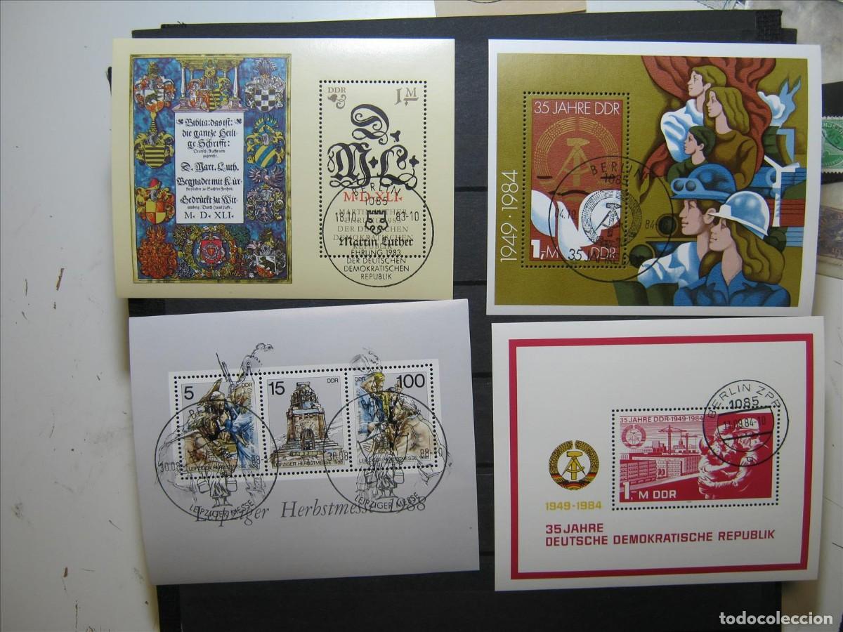 Selos: DDR ALEMANIA ORIENTAL LOTE 4 HOJAS BLOQUE HB USADAS LUJO.