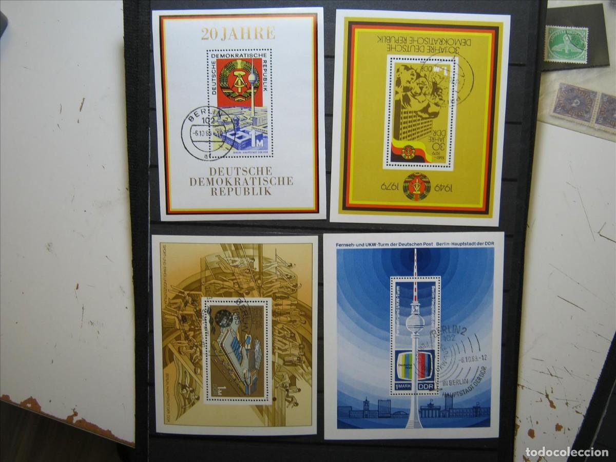 Selos: DDR ALEMANIA ORIENTAL LOTE 4 HOJAS BLOQUE HB USADAS LUJO.