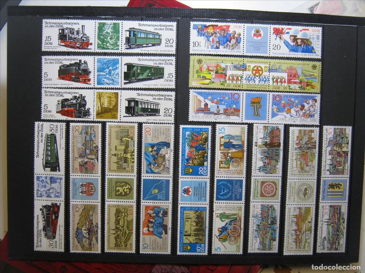 Selos: DDR ALEMANIA ORIENTAL LOTE 15 TR&Iacute;PTICOS MNH** SIN CHARNELA LUJO.