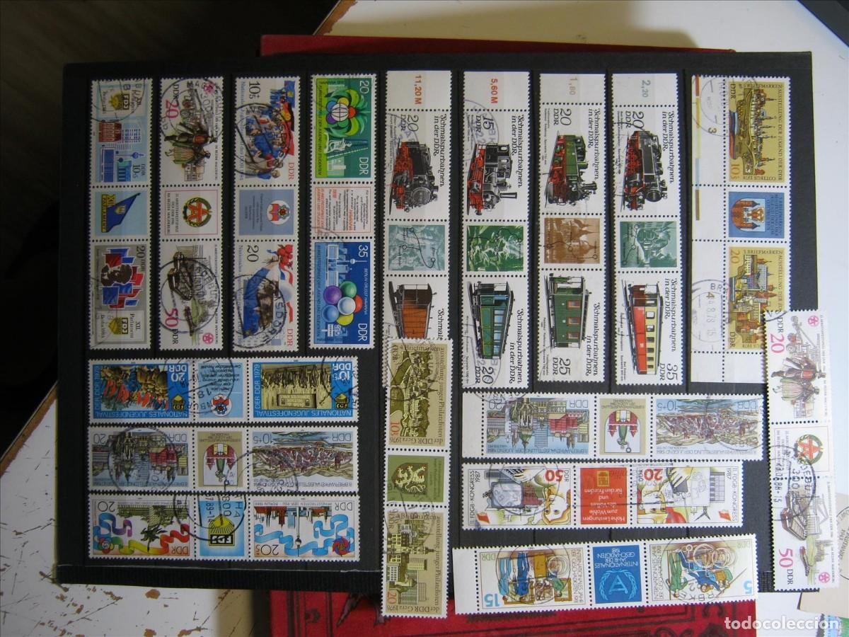 Selos: DDR ALEMANIA ORIENTAL LOTE 17 TR&Iacute;PTICOS USADOS PERFECTOS.