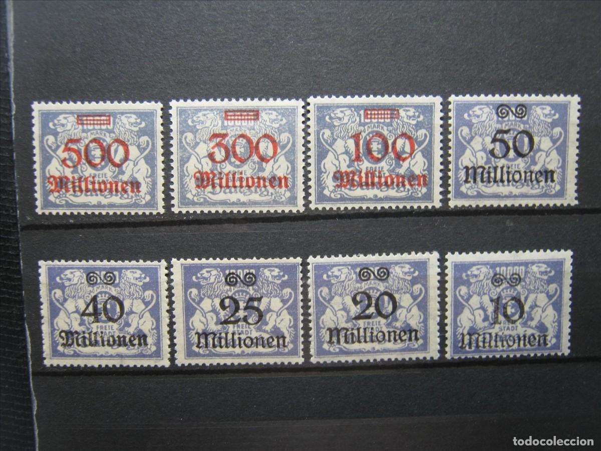 Briefmarken: ALEMANIA DANZIG 1923 SERIE MICHEL 169/176 MNH** SIN CHARNELA LUJO RAROS AS&Iacute;.