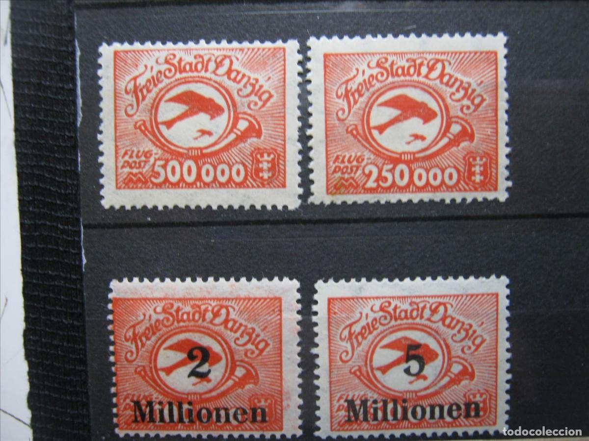 Briefmarken: ALEMANIA DANZIG 1923 A&Eacute;REOS SERIE YVERT 16/19 MNH** SIN CHARNELA LUJO RAROS AS&Iacute;.