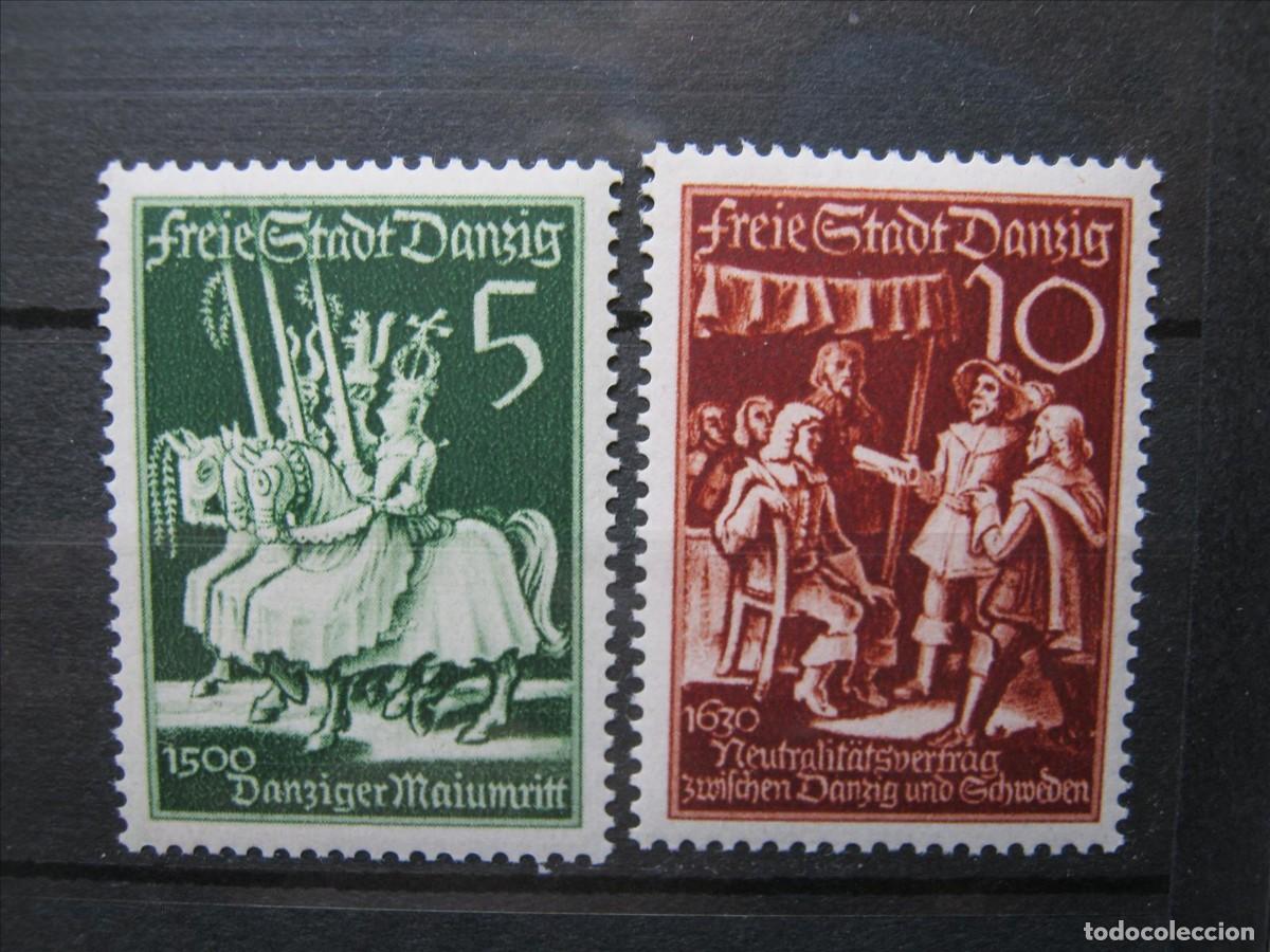Briefmarken: ALEMANIA DANZIG 1938 YVERT 251 Y 252 MNH** SIN CHARNELA LUJO.