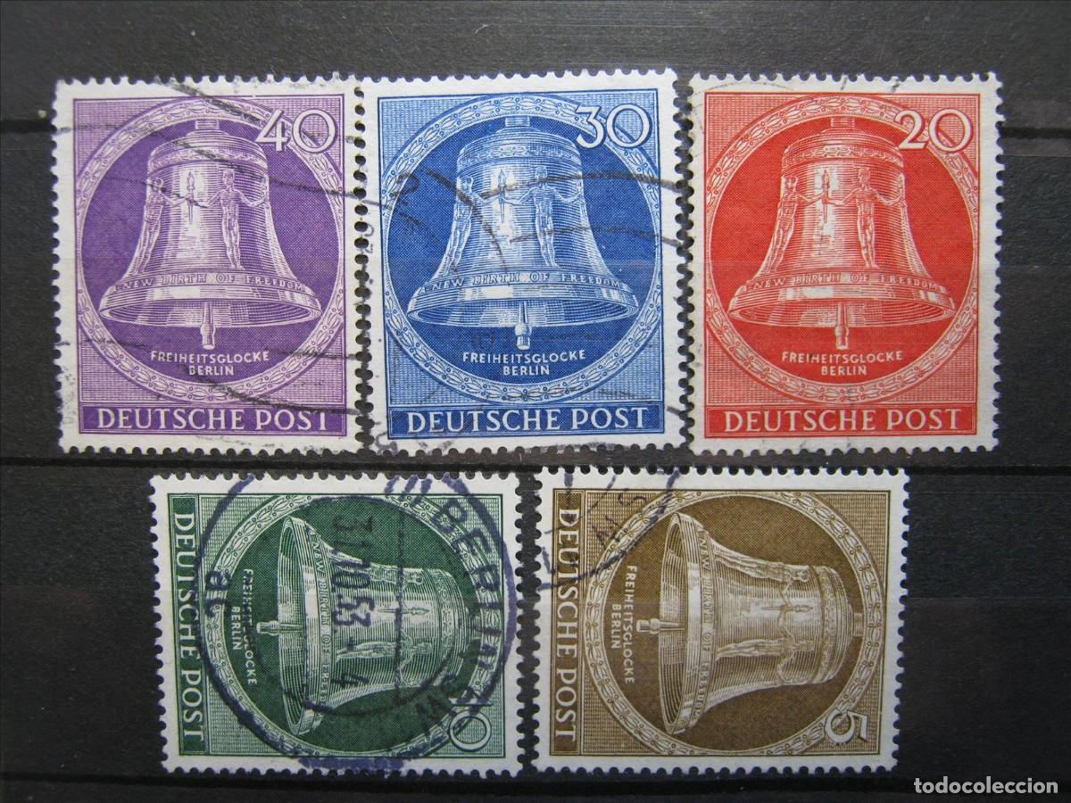 Stamps: BERL&Iacute;N 1953 CAMPANAS SERIE YVERT 87/91 USADOS PERFECTOS.