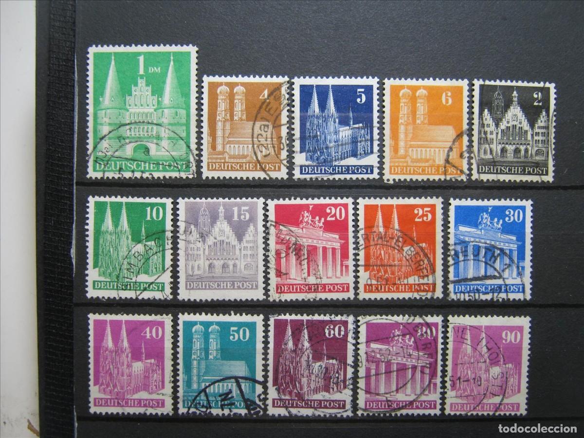 Briefmarken: ALEMANIA BIZONA 1948 SERIE YVERT 41A/65 DENTADO 14 USADOS PERFECTOS.