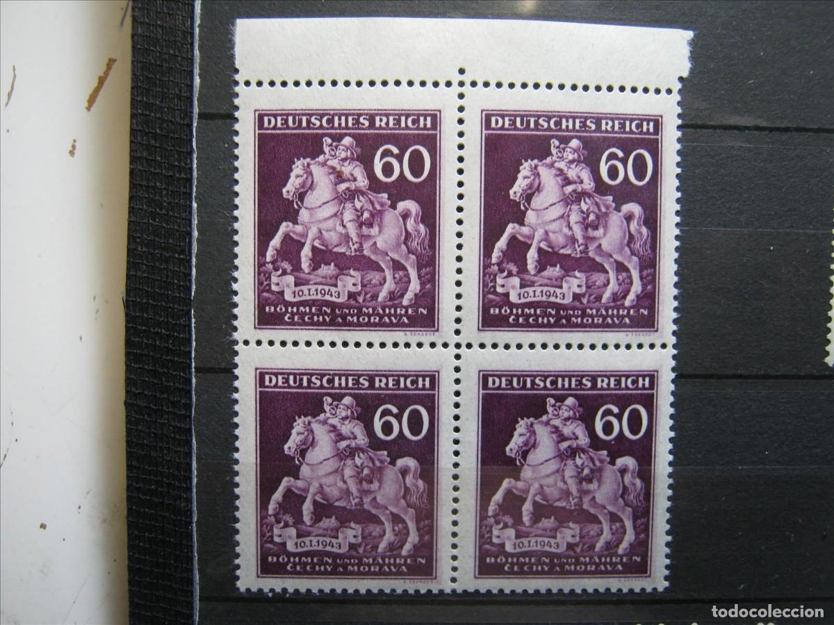 Briefmarken: ALEMANIA IMPERIO OCUPACI&Oacute;N BOHEMIA Y MORAVIA 1943 YVERT 101 BLOQUE DE 4 MNH** LUJO.