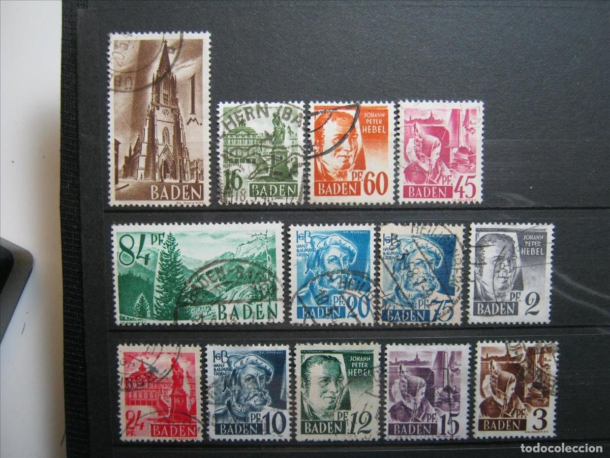 Briefmarken: ALEMANIA BADEN 1947 SERIE YVERT 1/13 USADOS PERFECTOS.