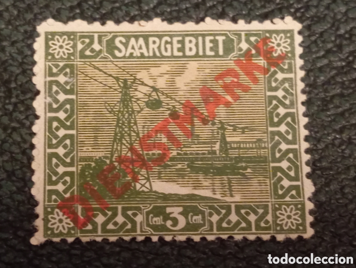 Sellos: Sello Saargebiet 1922 Dienstmarke 3 Cent - Michel N&deg; 85 MH