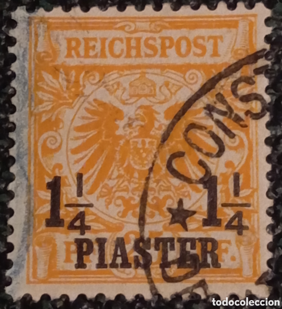 Sellos: Sello Alemania Post T&uuml;rkei 1889 1 1/4 Piaster Matasellos Constantinopel Mi9