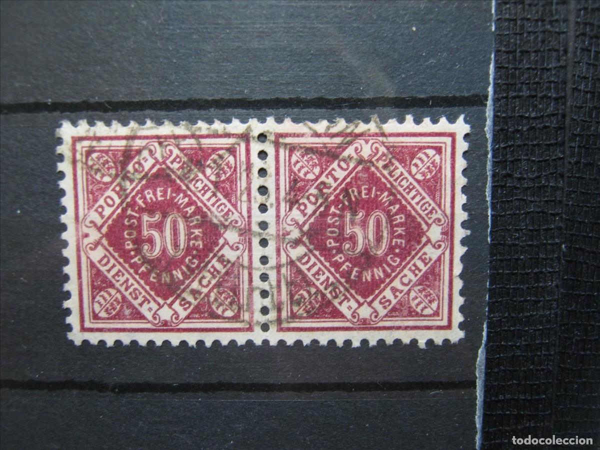 Francobolli: ALEMANIA ESTADO W&Uuml;RTTEMBERG 1907 YVERT 44 PAREJA USADOS PERFECTOS.