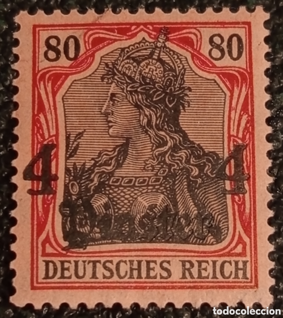 Sellos: Sello Oficina Turqu&iacute;a 4 Piaster MH 1905 - Cat&aacute;logo Michel 30 - Con
