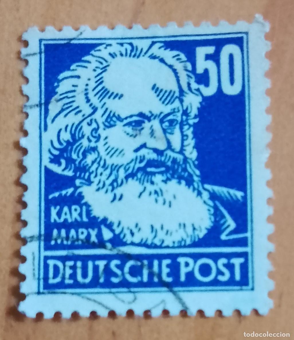 Sellos: ALEMANIA - V/F 50 A&Ntilde;O 1948, KARL MARX, PERSONAJE, FIL&Ograve;SOFO