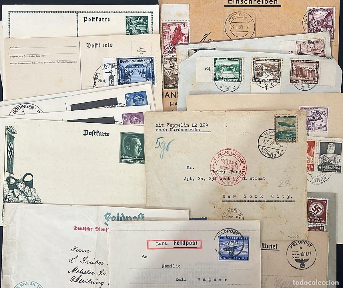 Stamps: Alemania / Tercer Reich; Conjunto de Tarjetas, cartas y documentos.