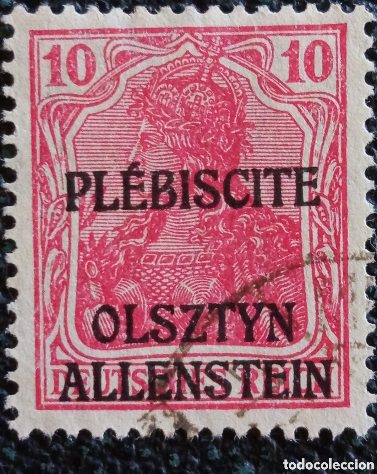 Sellos: Sello Allenstein Plebiscito 10pf Germania 1920 Usado Cat&aacute;logo Scott #2
