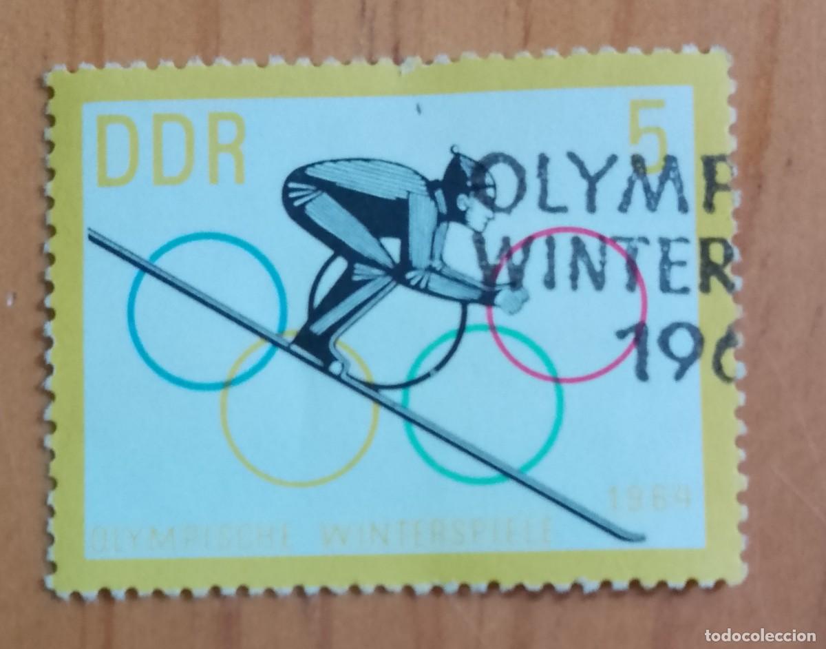 Sellos: ALEMANIA, DDR - V/F 5 - A&Ntilde;O 1964 - JUEGOS OL&Iacute;MPICOS DE INVIERNO