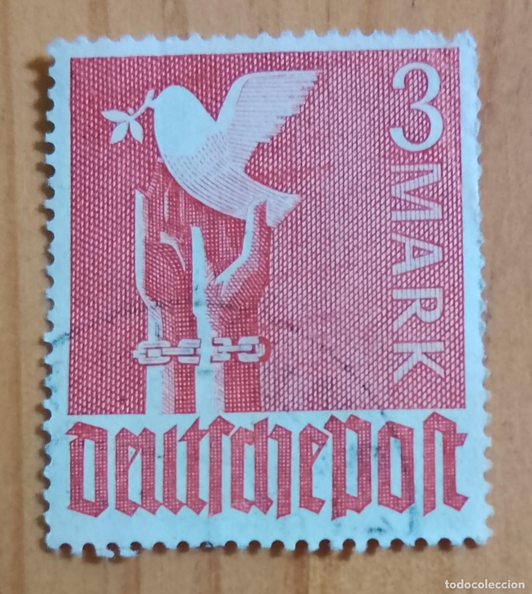 Sellos: ALEMANIA - V/F 3 MARK - A&Ntilde;O 1947 - PALOMA DE LA PAZ.