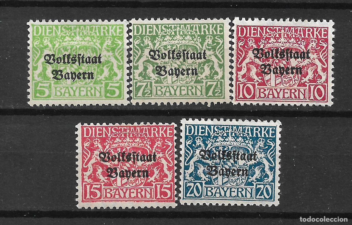 Sellos: alemania bayern dienstmarken 1919 michel 31/35 ** mnh - 2/9