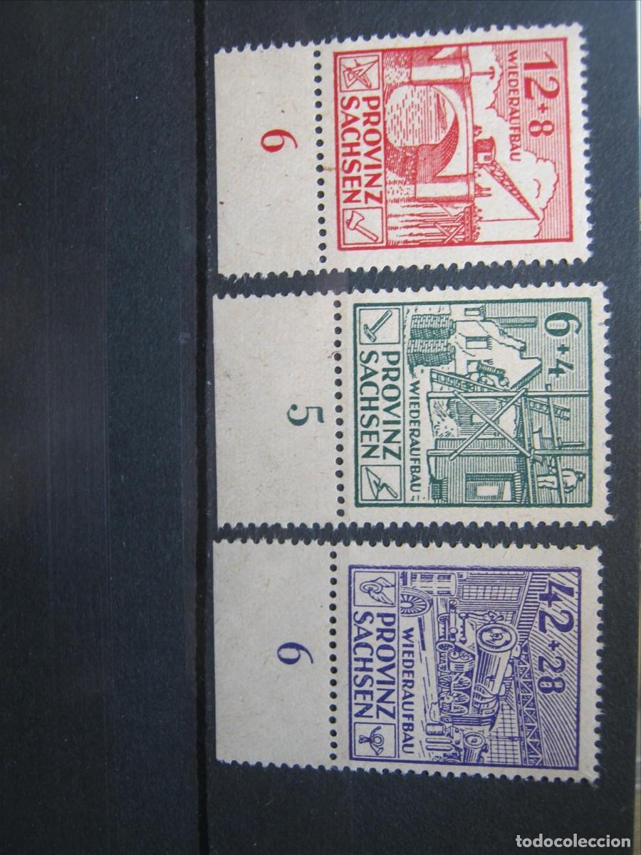 Selos: ALEMANIA ZONA SOVI&Eacute;TICA SAJONIA 1946 SERIE YVERT 22/24 BANDA MNH** SIN CHARNELA LUJO.