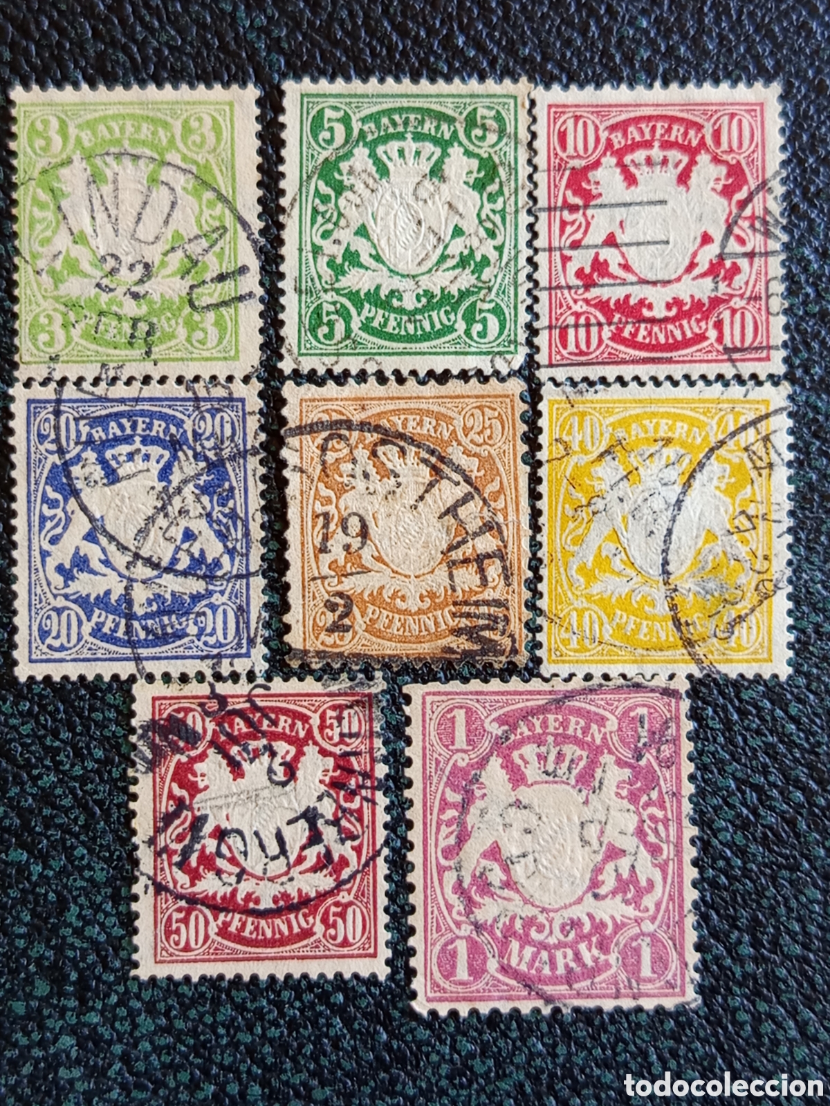 Sellos: 8 Sellos Antiguos Alemania Baviera Escudo de Armas 1888/1900