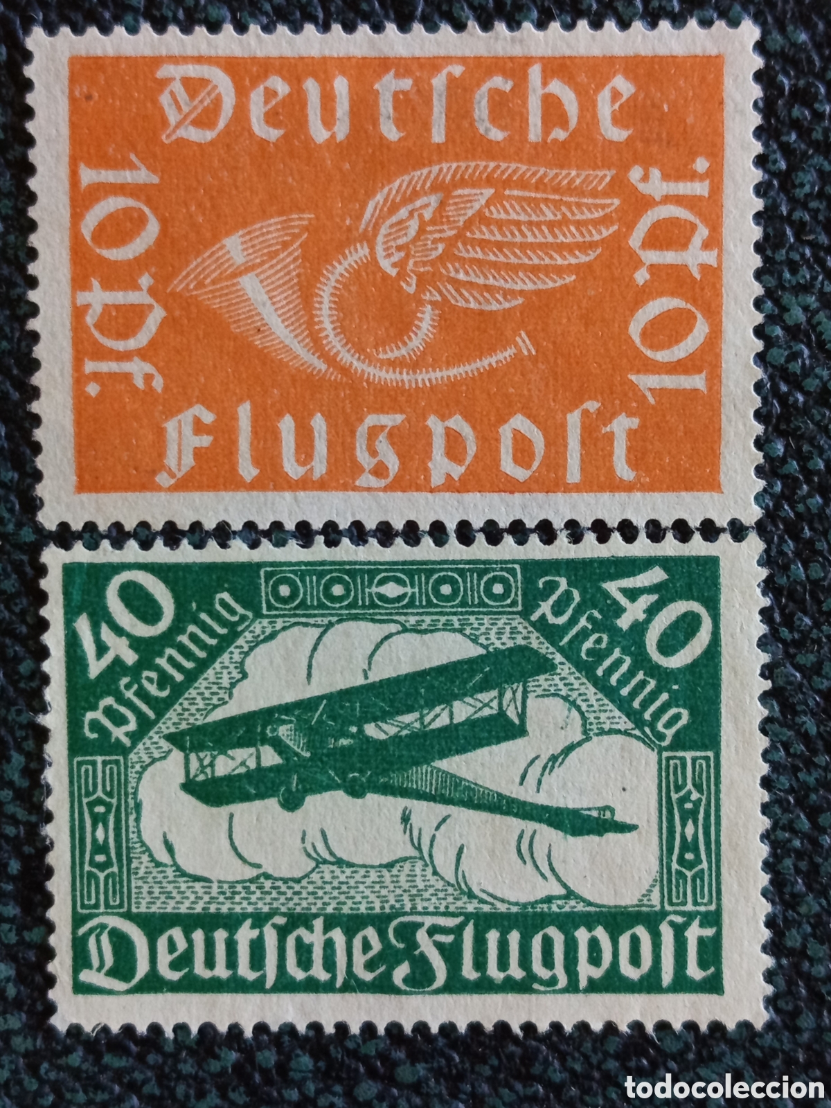 Sellos: Sellos Correo A&eacute;reo Alemania Weimar 1919/22 Nuevos MH - Michel 111 y 112