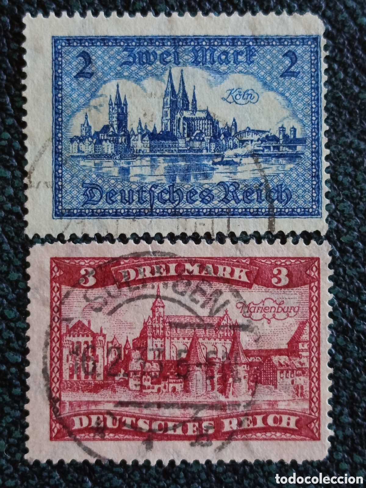 Sellos: Sellos Alemania 1924 Vistas de Colonia y Marienburg Usados - Michel 365 y 367