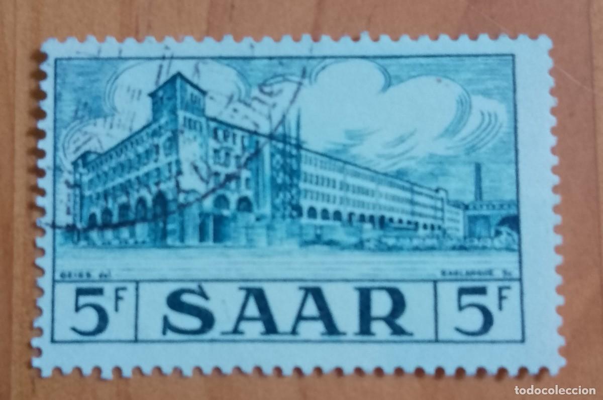 Sellos: ALEMANIA - V/F 5 F - SAAR - EDIFIO