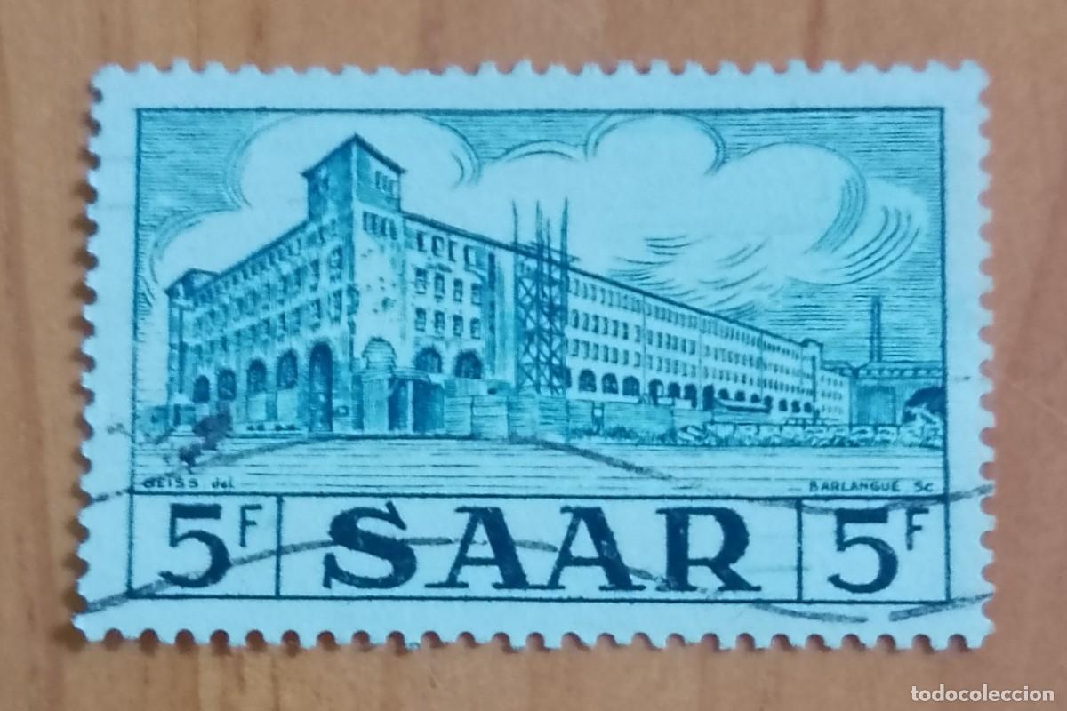 Sellos: ALEMANIA - V/F 5 F - SAAR - EDIFIO