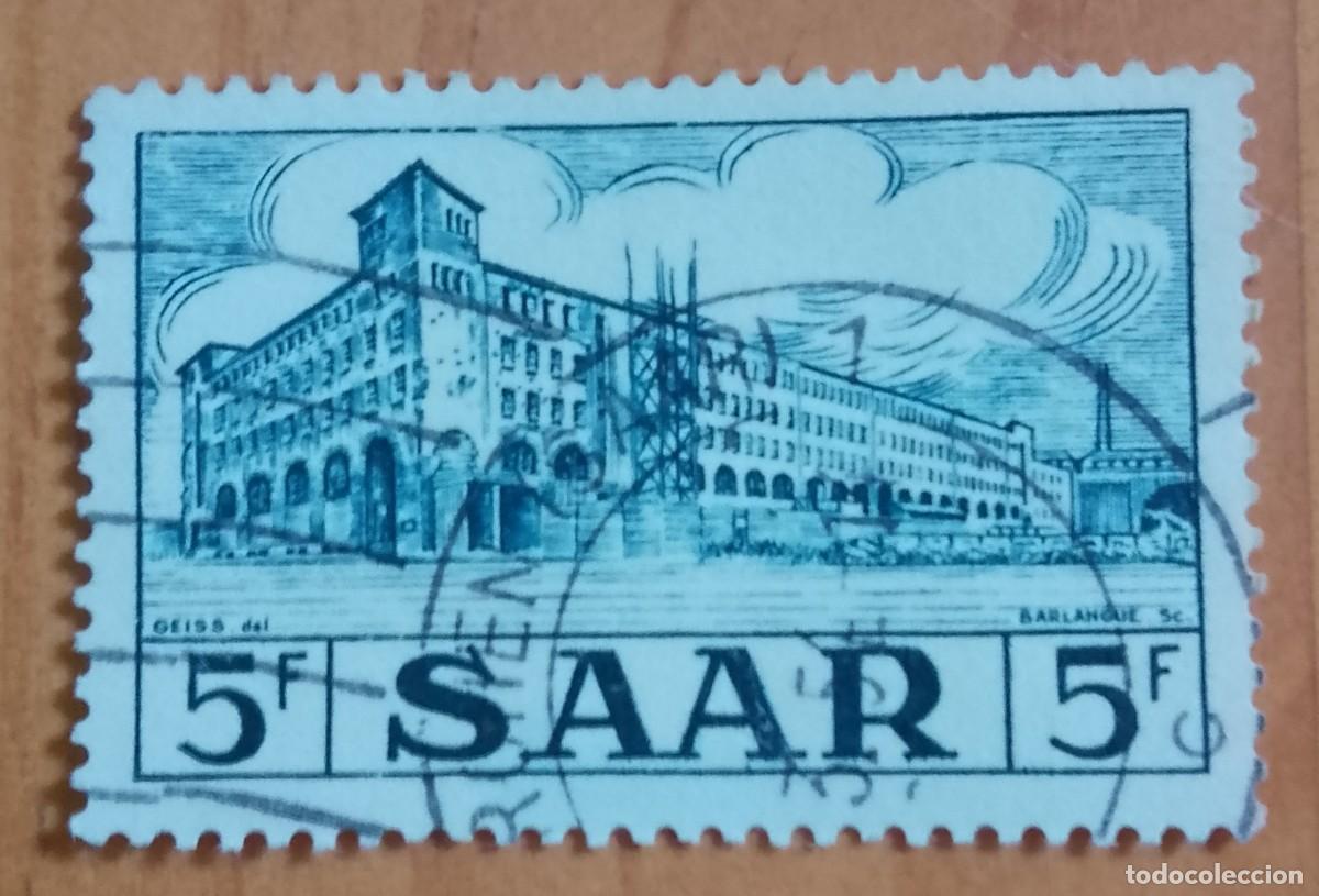 Sellos: ALEMANIA - V/F 5 F - SAAR - EDIFIO
