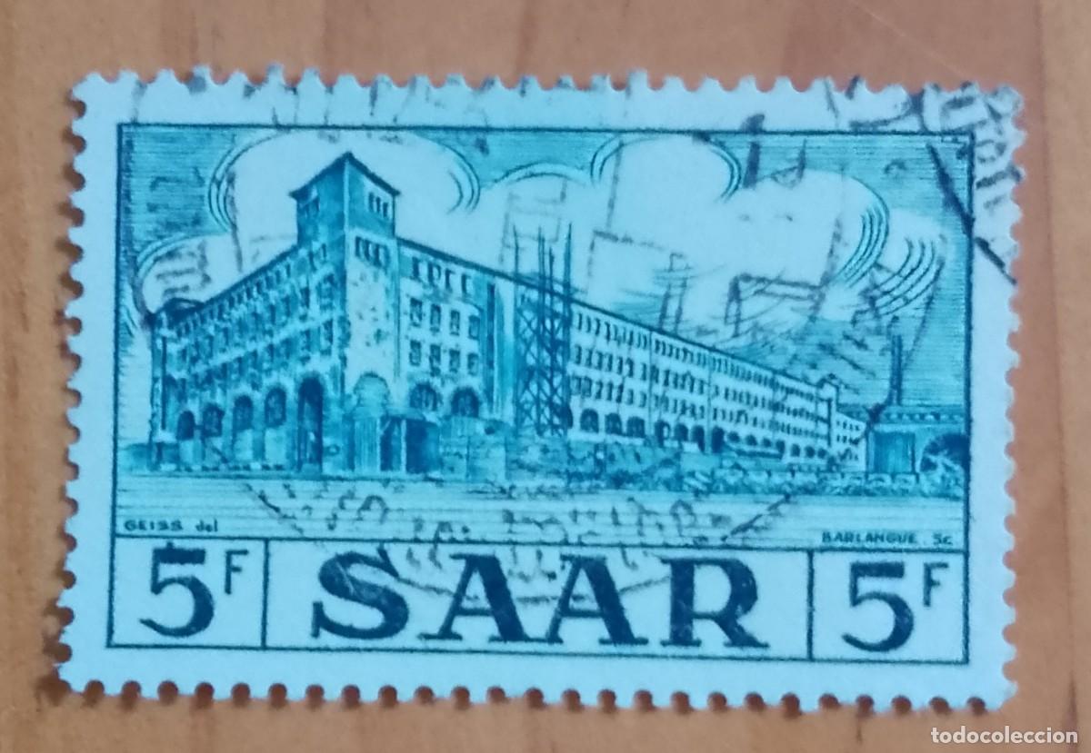Sellos: ALEMANIA - V/F 5 F - SAAR - EDIFIO