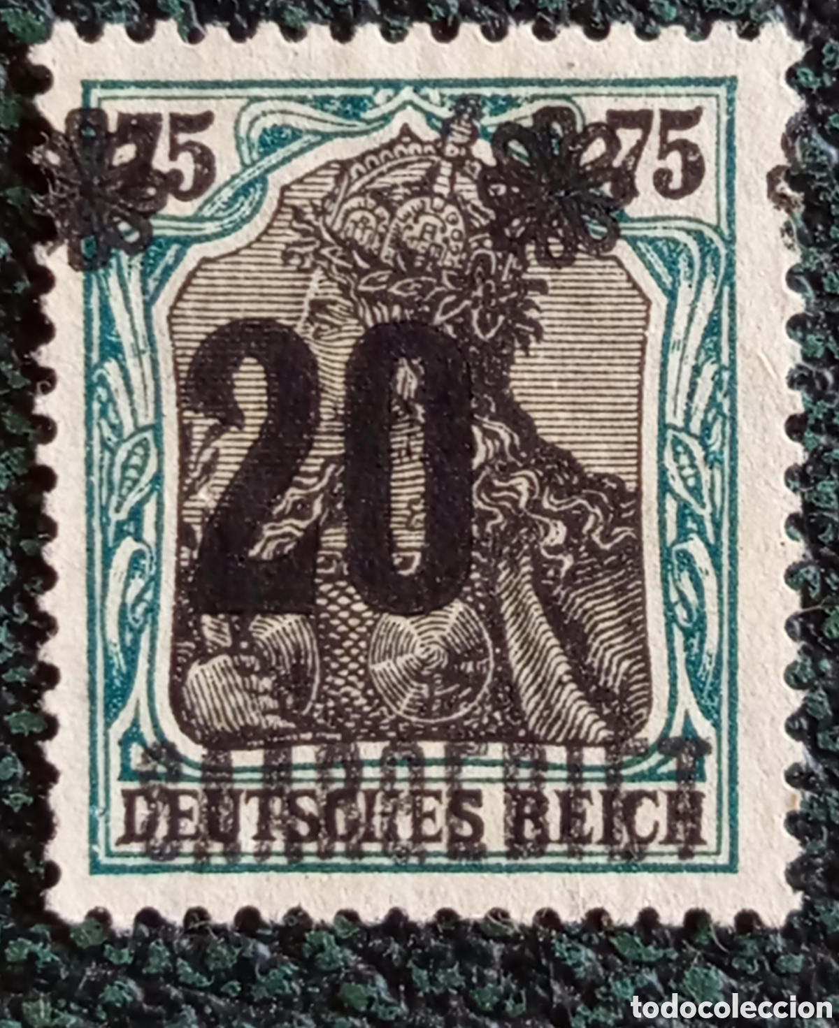 Sellos: Sello Sarre 1921 Germania 20 en 75 Pf Sobrecarga Desplazada MH - Michel 50
