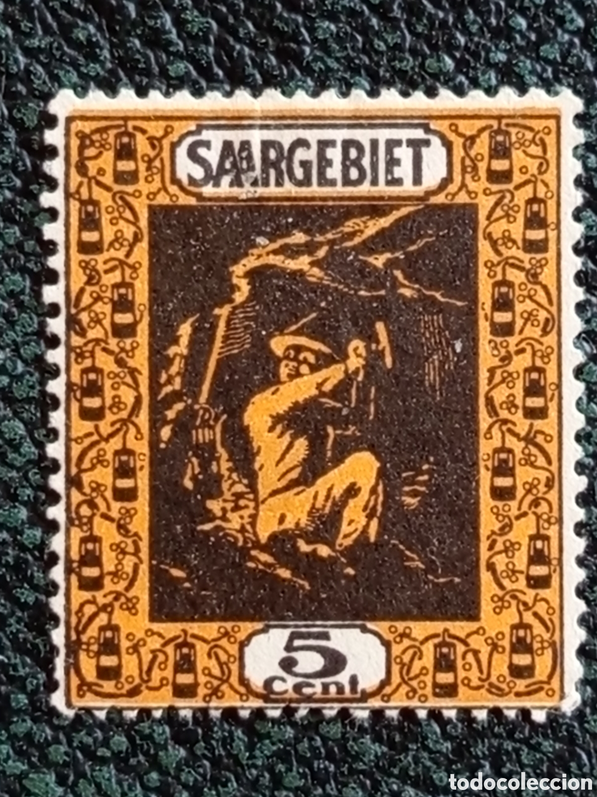 Sellos: Sello Sarre 1921 Minero en la Mina 5 Cent Nuevo MH - Cat&aacute;logo Michel 53