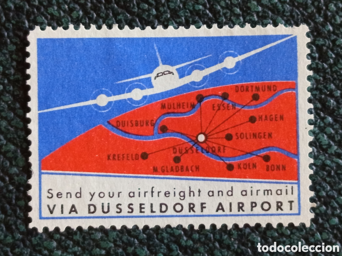 Sellos: Vi&ntilde;eta Publicitaria Alemania 1950 Aeropuerto D&uuml;sseldorf MH - Poster Stamp