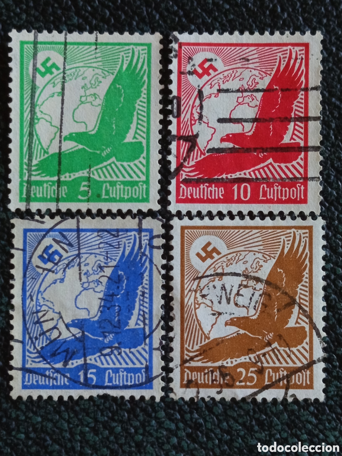 Sellos: Sellos Correo A&eacute;reo Alemania 1934 &Aacute;guila y Globo Usados - Michel 529 al 532
