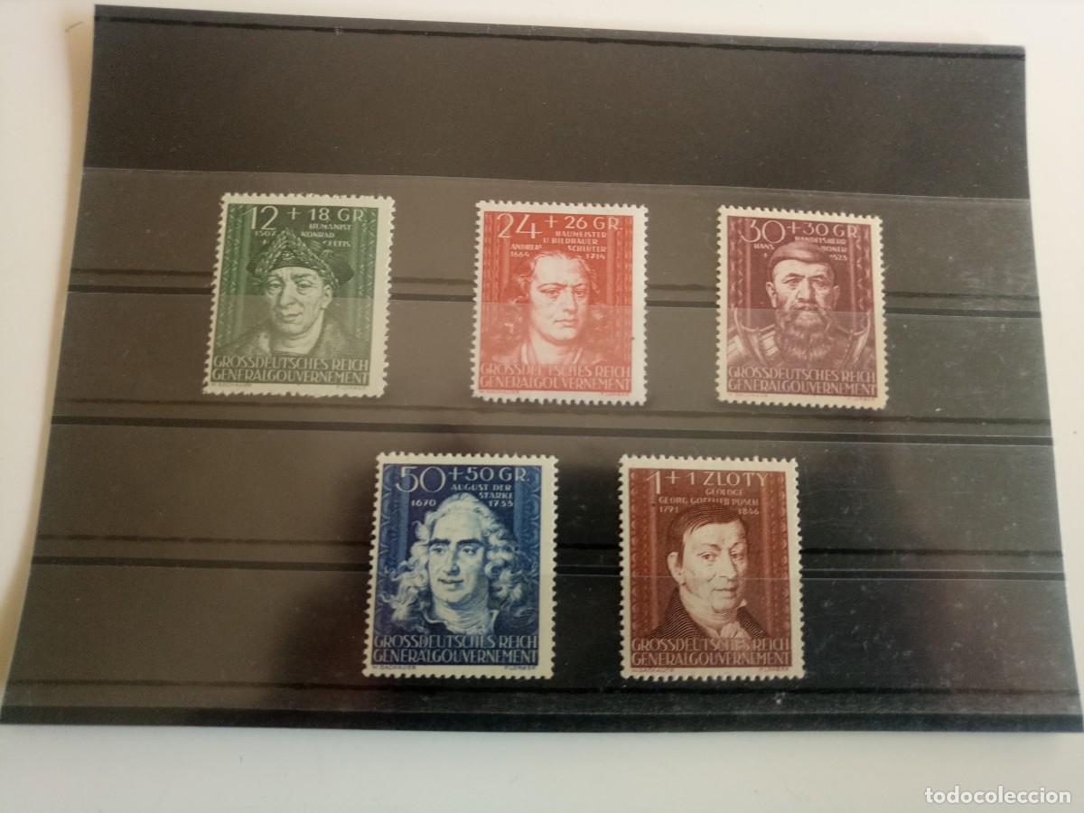 Francobolli: Generalgouvernement Ocupaci&oacute;n Alemana de Polonia Yvert 131/135 a&ntilde;o 1944 en nuevo**