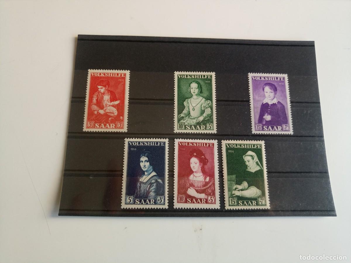 Briefmarken: Alemania Sarre zona de ocupaci&oacute;n Francesa Yvert 334/336 Y 358/360 A&ntilde;o 1954 Nuevos**